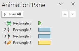 An image showing the Microsoft Powerpoint animation pane.